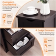 4 Drawer Bathroom Floor Cabinet Free Standing Storage Side Organizer Espresso