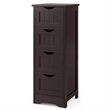 4 Drawer Bathroom Floor Cabinet Free Standing Storage Side Organizer Espresso