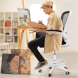 Adjustable Swivel Drafting Chair w/Lumbar Support Black&White
