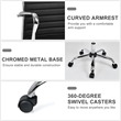 PU Leather Office Conference Chair High Back w/Armrests Black