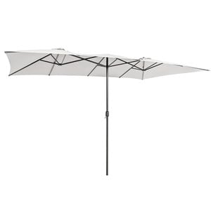 15FT Double Sided Large Patio Market Umbrella Twin Beige