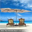 15FT Double Sided Large Patio Market Umbrella Twin Brown