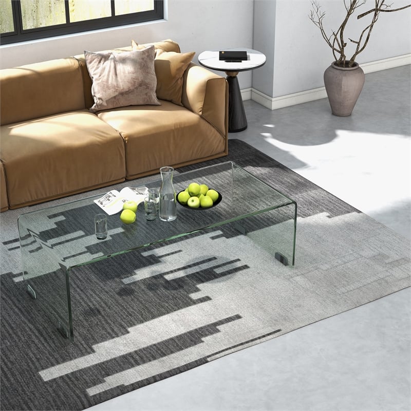 Tempered Glass Coffee Table Living Room Furniture Clear