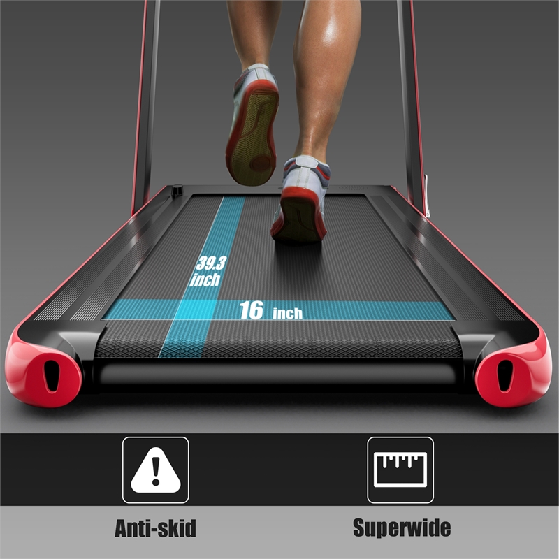 SuperFit Up To 7.5MPH 2.25HP Single Display Screen Treadmill Red