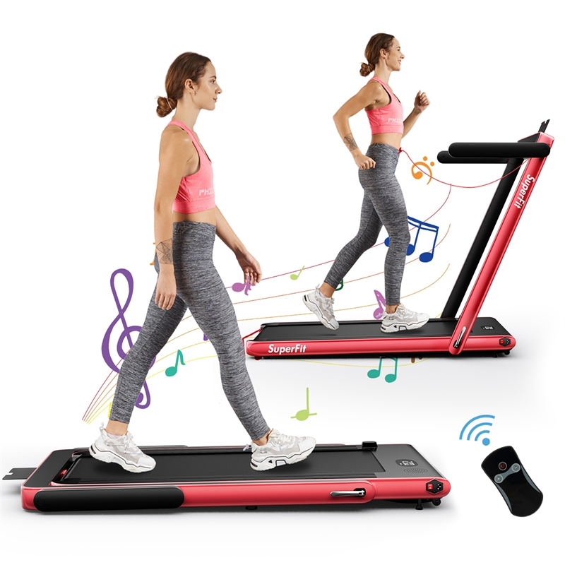 SuperFit Up To 7.5MPH 2.25HP Single Display Screen Treadmill Red