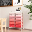 20 Drawers Rolling Cart Storage Studio Organizer Bins Pink