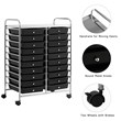 20 Drawers Rolling Cart Storage Studio Organizer Bins Black