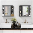 Mount Wall Surface Bathroom Storage Cabinet Mirror Gray