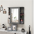 Mount Wall Surface Bathroom Storage Cabinet Mirror Gray