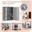 Mount Wall Surface Bathroom Storage Cabinet Mirror Gray
