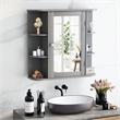 Mount Wall Surface Bathroom Storage Cabinet Mirror Gray
