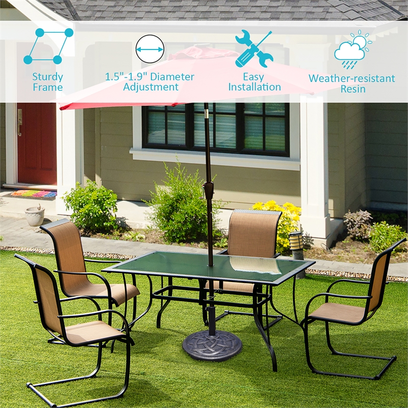 Patio Round Umbrella Base Stand Market  Standing Bronze
