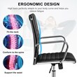 Set of 2 PU Leather Conference Office Chair Black