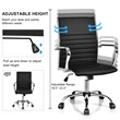 Set of 2 PU Leather Conference Office Chair Black