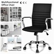 Set of 2 PU Leather Conference Office Chair Black