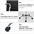 Set of 4 PU Leather Conference Office Chair Black