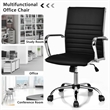 Set of 4 PU Leather Conference Office Chair Black