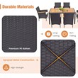 7 PCS Outdoor Dining Set with Umbrella Hole Brown Natural