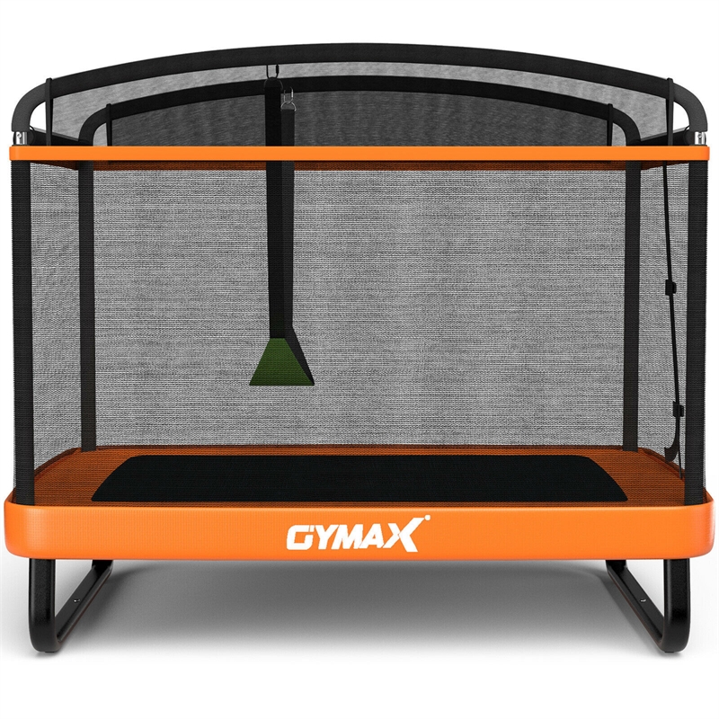6FT Kids Recreational Trampoline W/Swing Safety Enclosure Orange