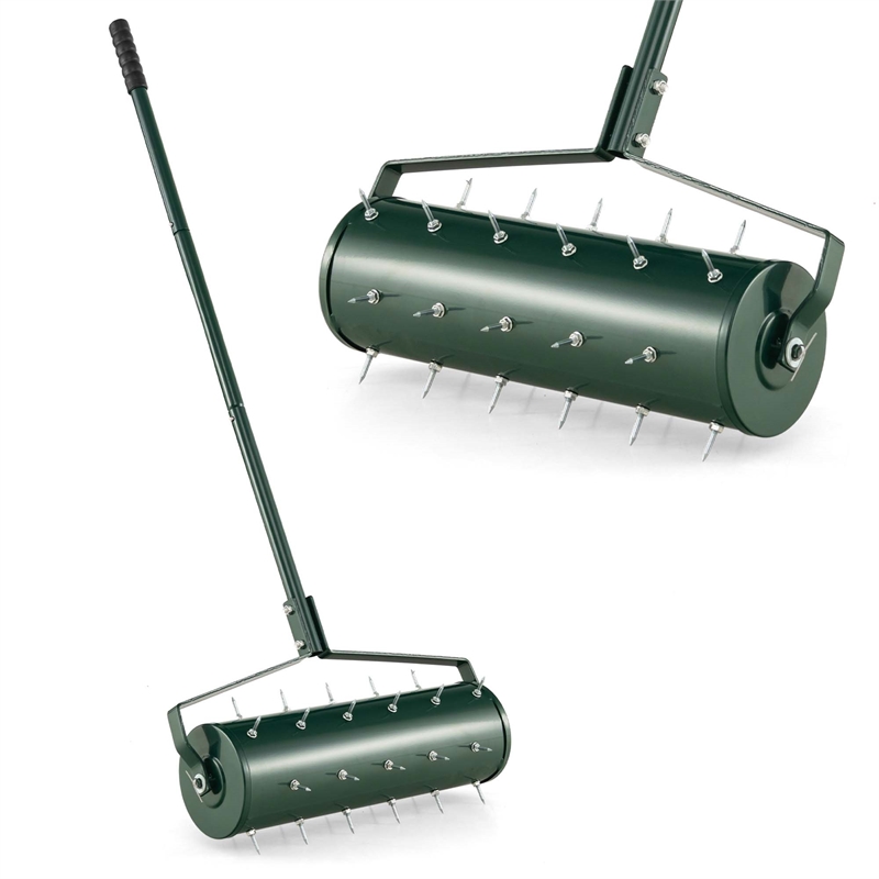 21 inch Manual Lawn Aerator Heavy Duty  Grass Tool Green