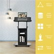 Sit to Stand Laptop Desk Cart Rolling Mobile Black