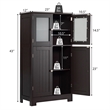 Bathroom Floor Storage Cabinet Kitchen Cupboard Brown