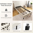 Wooden Upholstered Bed Twin Size Button Tufted Beige