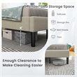 Wooden Upholstered Bed Twin Size Button Tufted Beige
