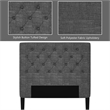 Wooden Upholstered Bed Twin Size Button Tufted Gray