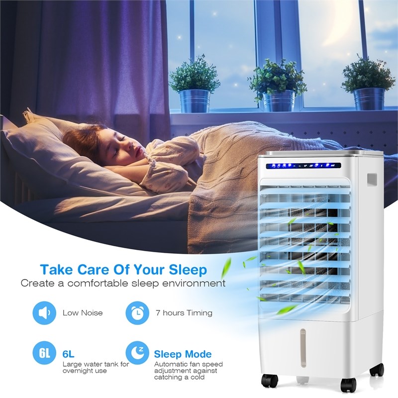 3 in 1 Evaporative Air Cooler Fan w/ Fan and Humidifier White