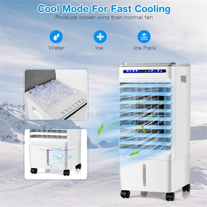 3 in 1 Evaporative Air Cooler Fan w/ Fan and Humidifier White