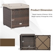 2PCS Patio Rattan Ottoman Seat Storage Box Beige