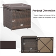 2PCS Patio Rattan Ottoman Seat Storage Box Gray