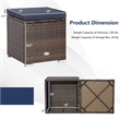 2PCS Patio Rattan Ottoman Seat Storage Box Navy