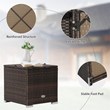 2PCS Patio Rattan Ottoman Seat Storage Box Turquoise