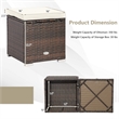 2PCS Patio Rattan Ottoman Seat Storage Box off White