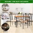 5 PC Dining Set Wood Metal Table and 4 Chairs Kitchen Breakfast Furniture