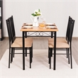 5 PC Dining Set Wood Metal Table and 4 Chairs Kitchen Breakfast Furniture