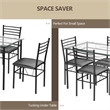 5 Piece Dining Set Glass Top Table and 4 Upholstered Chairs  Black