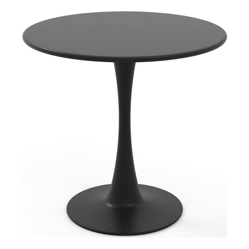 31.5 inch Round Dining Table PP Ring Modern Bistro Table Black