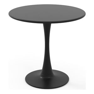 31.5 inch Round Dining Table PP Ring Modern Bistro Table Black