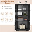 Accent Floor Storage Cabinet W/ Adjustable Shelves Black
