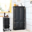 Accent Floor Storage Cabinet W/ Adjustable Shelves Black