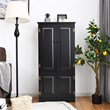 Accent Floor Storage Cabinet W/ Adjustable Shelves Black