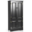 Accent Floor Storage Cabinet W/ Adjustable Shelves Black