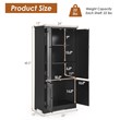 Accent Floor Storage Cabinet W/ Adjustable Shelves Black