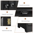 Accent Floor Storage Cabinet W/ Adjustable Shelves Black