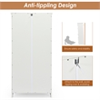 Accent Floor Storage Cabinet W/ Adjustable Shelves Cream White