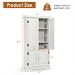 Accent Floor Storage Cabinet W/ Adjustable Shelves Cream White