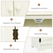 Accent Floor Storage Cabinet W/ Adjustable Shelves Cream White